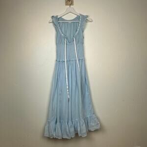 Kimchi Blue Olivia Flutter Sleeve Smocked Maxi Dress S 100% Cotton